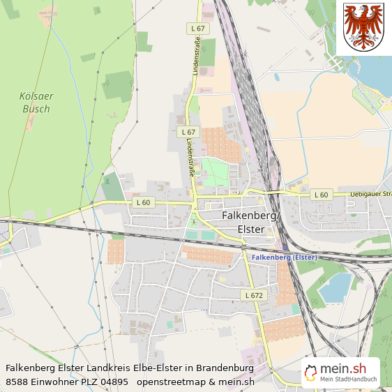 Falkenberg Elster Landkreis Elbe-Elster Lageplan © Openstreetmap Contributors Falkenberg Elster Große Landstadt Lageplan
